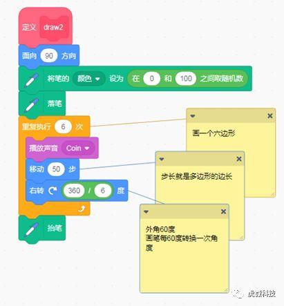 虎薇科技Scratch3.0编程课程：艺术绘画2—彩色多边形组合