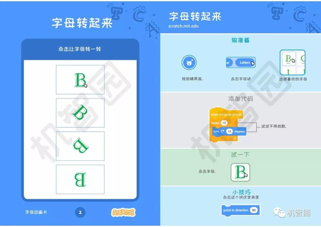 Scratch编程卡（一）--字母卡