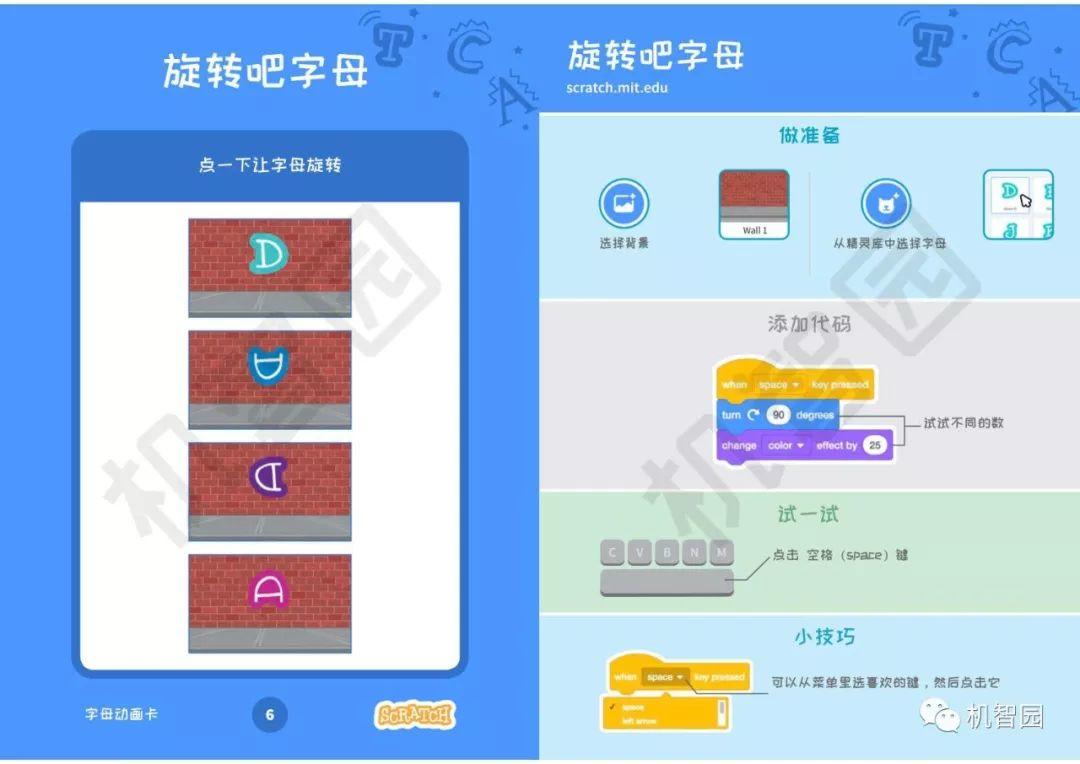 Scratch编程卡（一）--字母卡