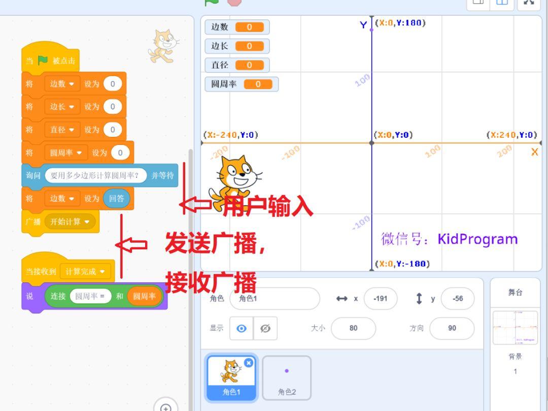 Scratch实例11｜精确计算圆周率程序（机器模拟割圆法）