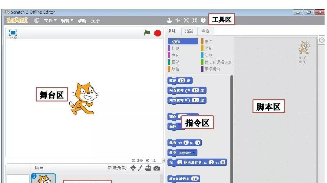 scratch编程学习：软件界面及坐标