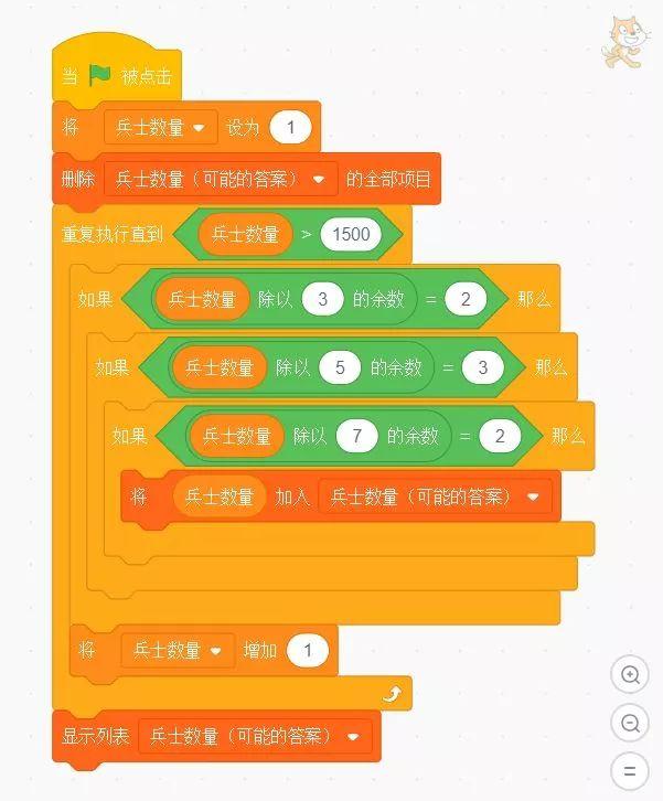 用Scratch来解决奥数问题之“韩信点兵”（基础篇）