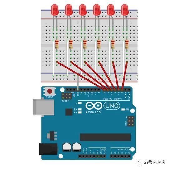 【Arduino教程】第五讲：LED流水灯实验