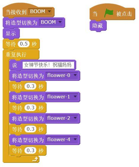 Scratch每周小练2——女神节小惊喜