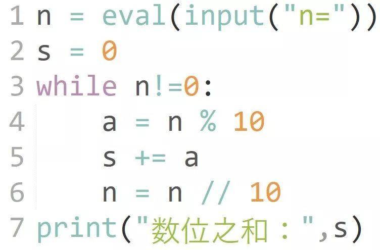 Python每周小练10——数位之和