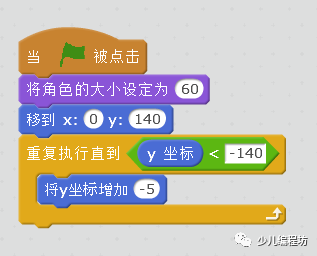 用Scratch表达垂直下落-加速下落