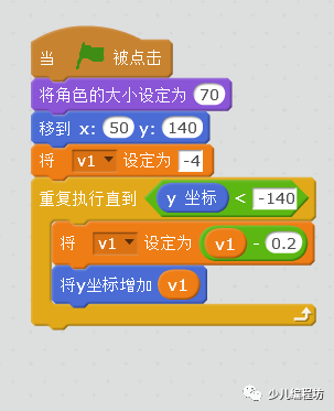 用Scratch表达垂直下落-加速下落