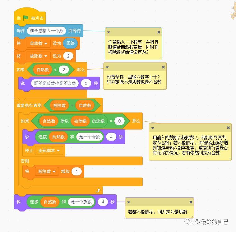 Scratch编程——2019.5.14 编程案例-判断质数合数