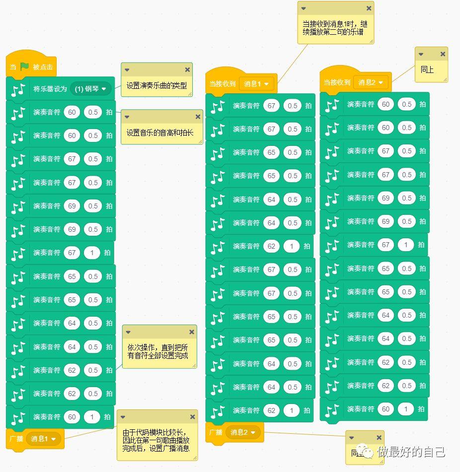 Scratch Programming --2019.5.21 Programming Case - playing music