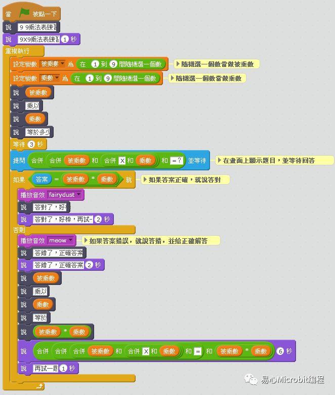 Scratch课程系列：会说话的九九表(Wfduino版)