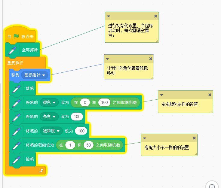 Scratch入门教程系列：2、彩色泡泡