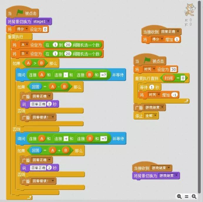 【5号课堂】Scratch制作小猫数学