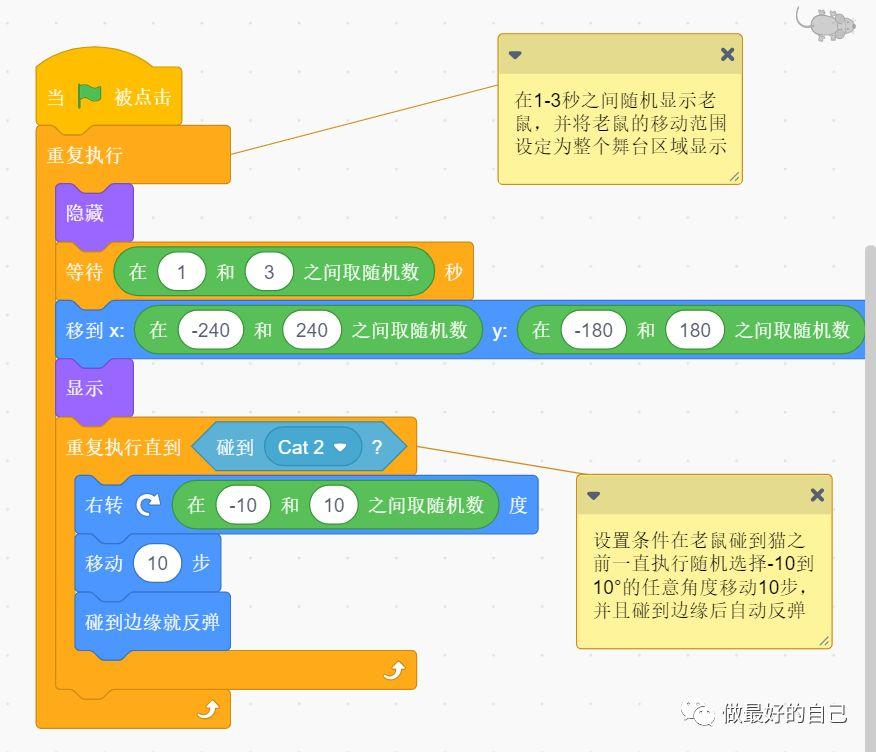 Scratch编程——2019.6.2 编程案例-猫捉老鼠