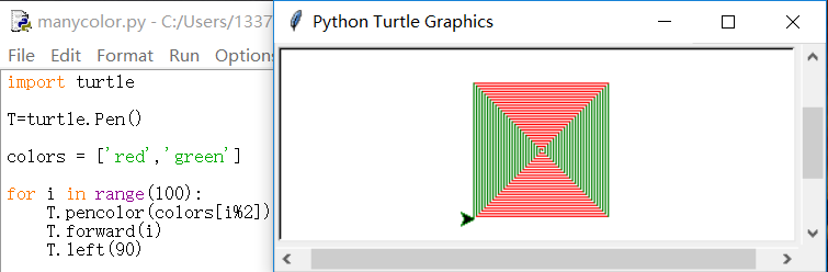 python少儿编程兴趣级——10、螺旋这么美再给它点颜色看看！