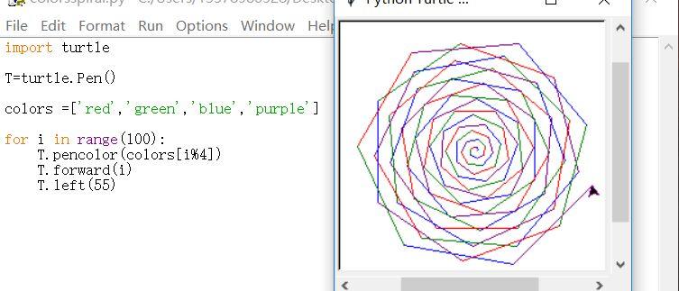 python少儿编程兴趣级——10、螺旋这么美再给它点颜色看看！