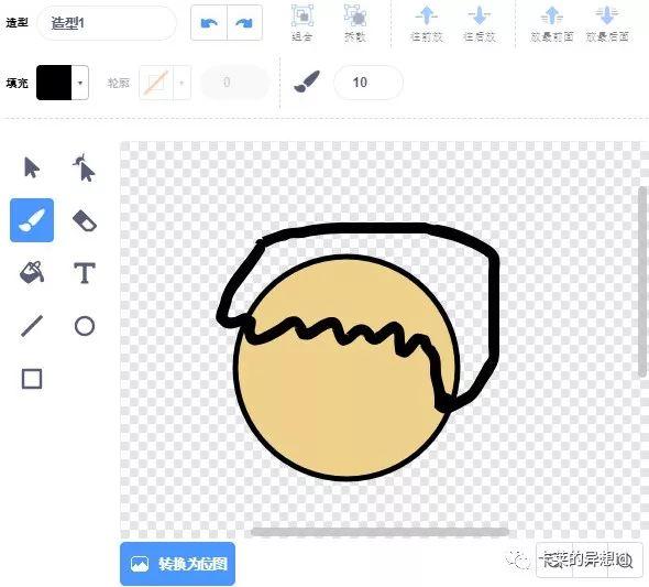 Scratch少儿编程第10课：素材太乏味，自己画一个吧