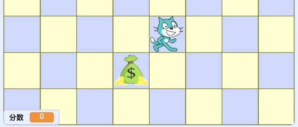 Scratch - 小猫收集钱袋游戏
