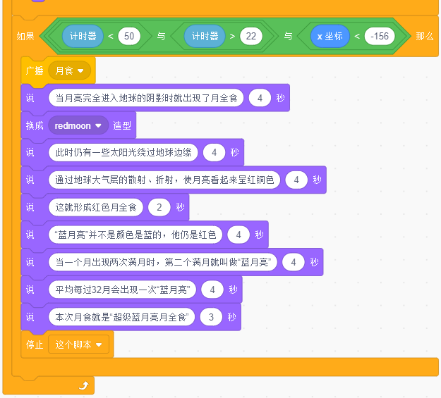 用Scratch做了个动画，解释一下什么是超级蓝月亮月全食