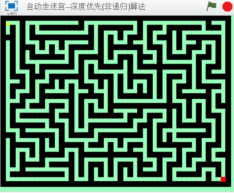 自动走迷宫(2)--深度优先(非递归)算法