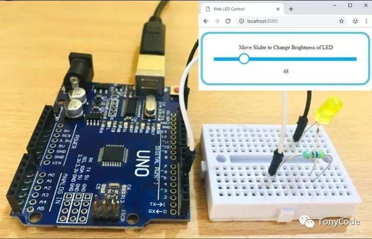 Arduino遇到Node.js：通过Web界面控制LED的亮度