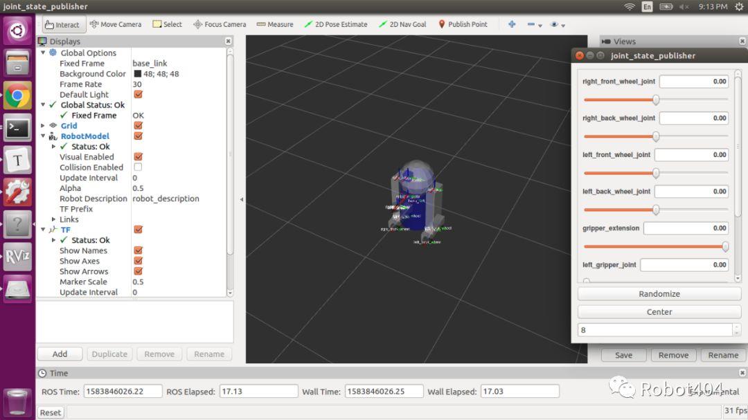 ROS教程——1.9 机器人仿真模型URDF