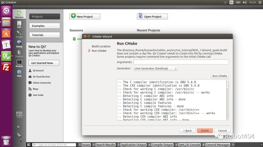 在ubuntu安装qt creator 并配置开发ROS