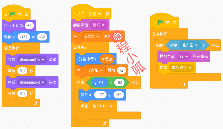 Scratch玩游戏：奔跑的小恐龙