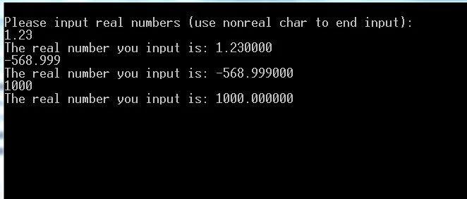 C语言程序经典示例----（24）从键盘读入实数
