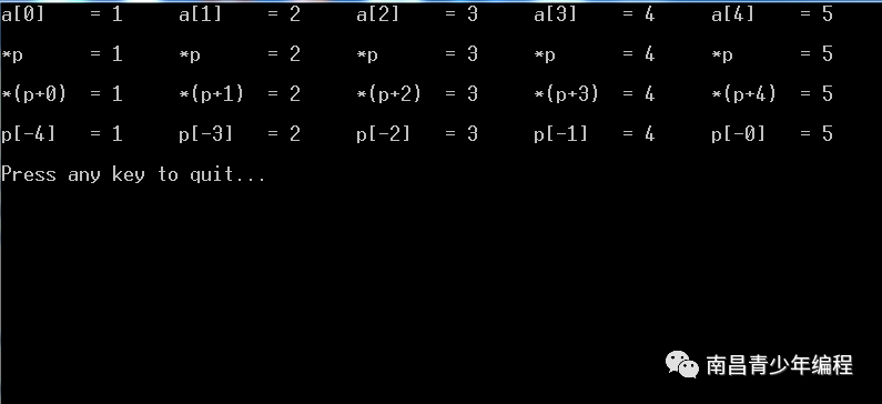 C语言程序经典示例----（19）指向数组的指针