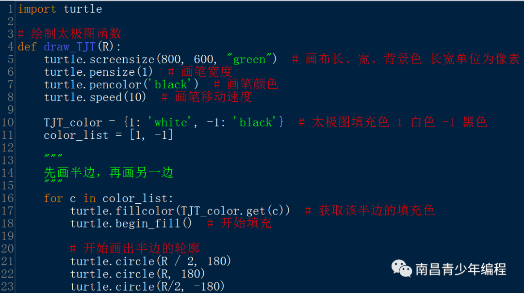 python 案例----太极图